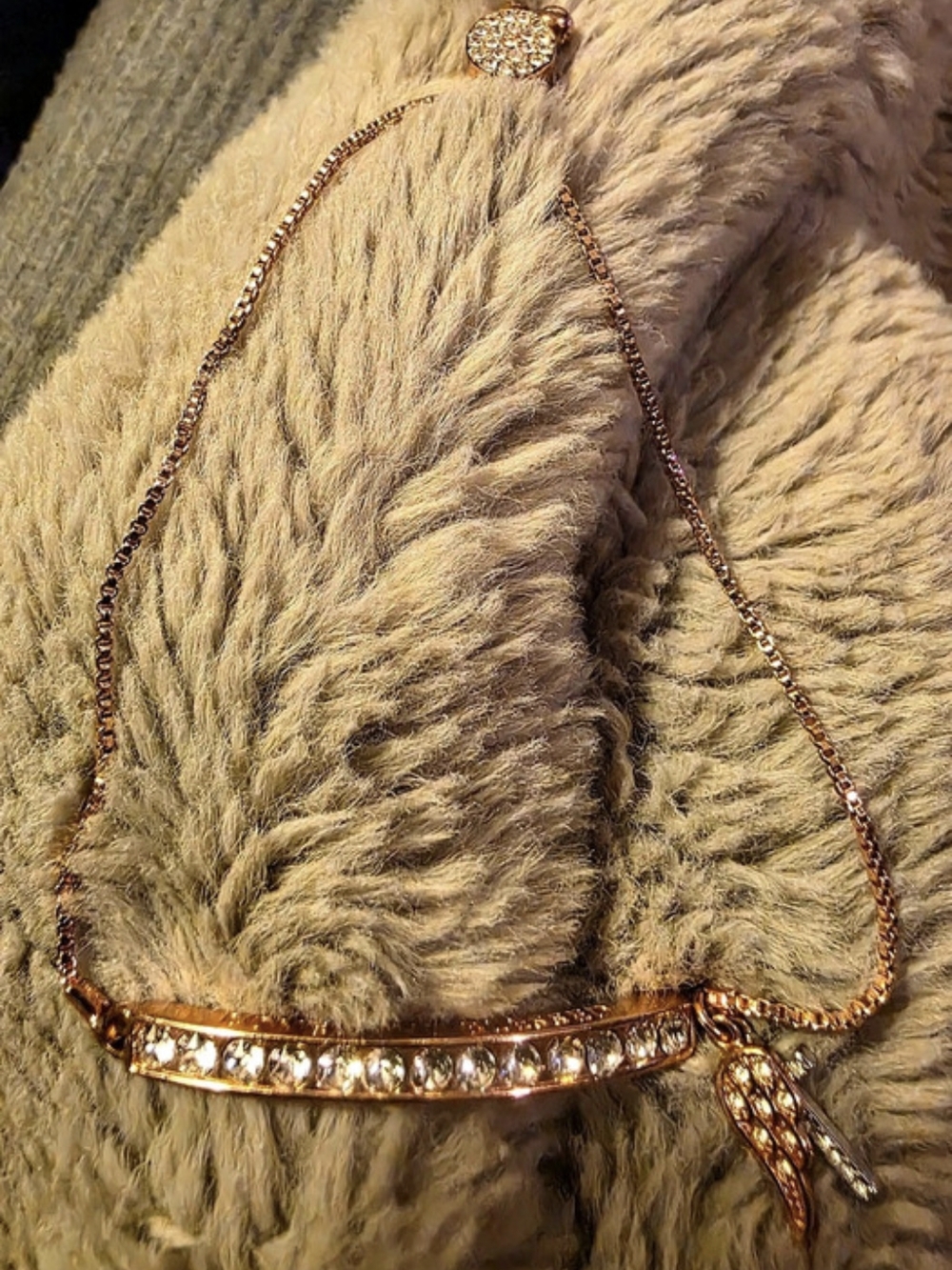 Rose Gold Tone Adjustable Bolo Bracelet Loved And Blessed